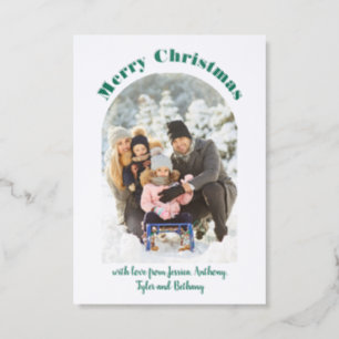 Arch Shaped Photo Custom Holiday Message Letterpress Photo Cards