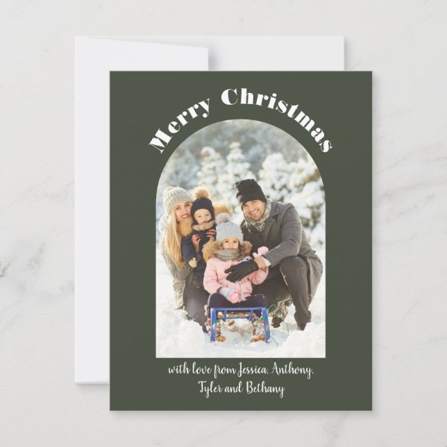 Arch Shaped Photo Flat Photo Holiday Card (Front)
