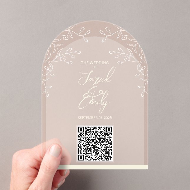 Arch Style Floral Wedding QR Code Invitation (Insitu (Handheld))