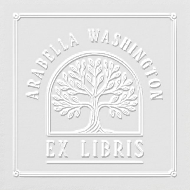 Arch Text Custom Library Tree Ex Libris Book Page Embosser (Design)