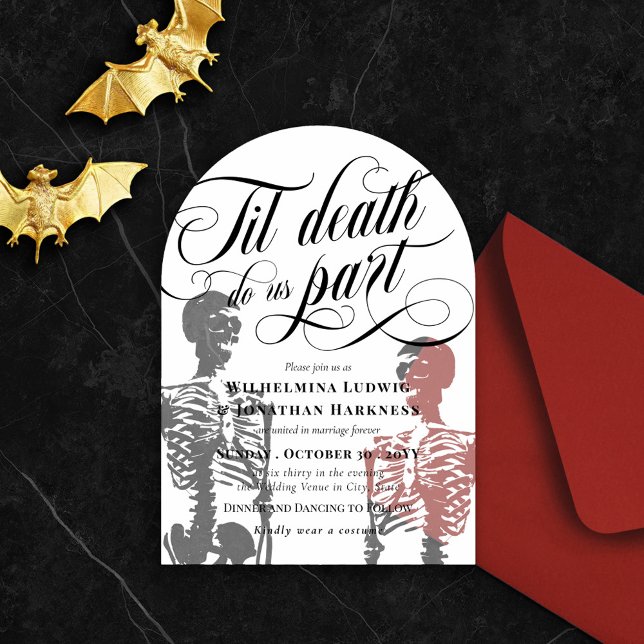 Arch Til Death Do Us Part Skeleton Wedding Acrylic Invitations (Creator Uploaded)