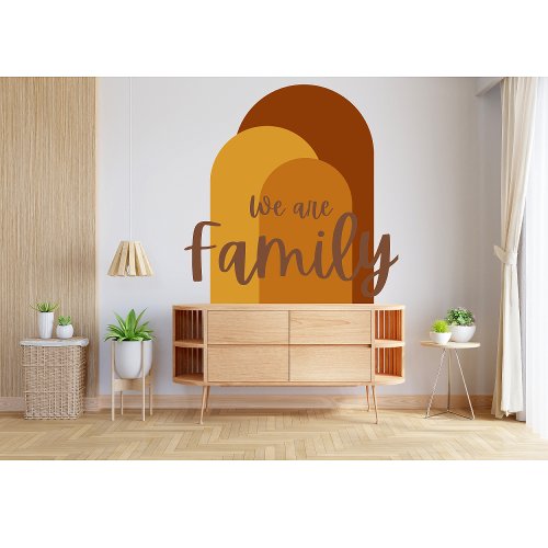 Arch trio Mustard Family Script Boho Colorblock  Wall Decal