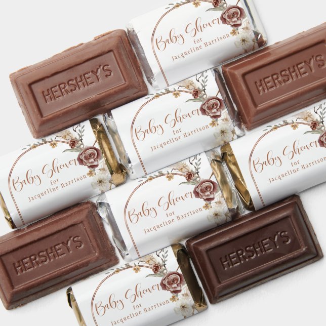 Arch w Fall BOHO Flowers Pampas Grass Baby Shower Hershey's Miniatures (Assorted)