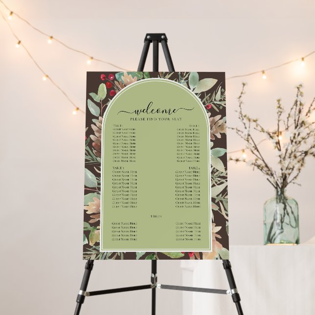 Arch Wedding Welcome Seating Chart Foam Board (In Situ (Stand))