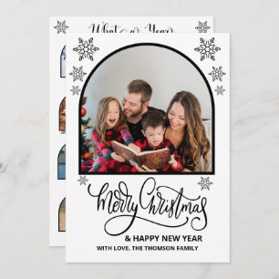 Arch What a Year in Review Photos Merry Christmas Card