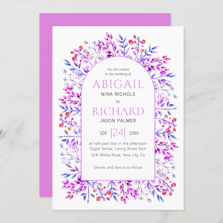 pink wedding invitation circle borders