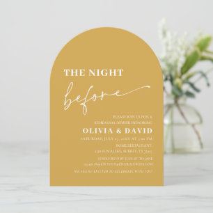 Arch Yellow Night Before Rehearsal Dinner Invitation