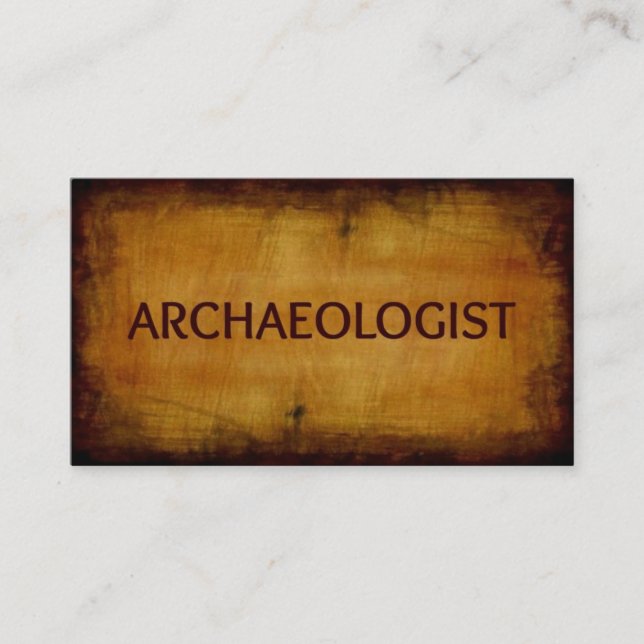 Archaeologist Antique Brushed Business Card (Front)