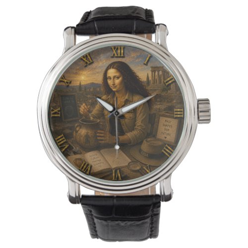 Archaeologist Funny Mona Lisa Archaeology Gift Watch