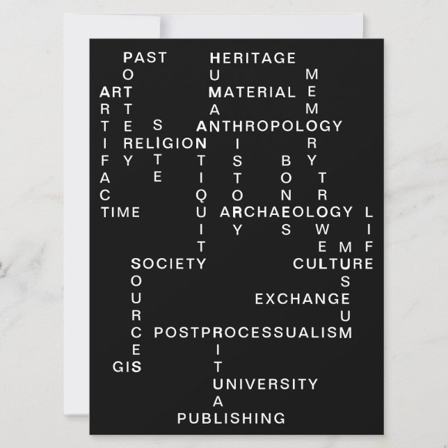 Archaeology and Anthropology Crossword Puzzle (Front)
