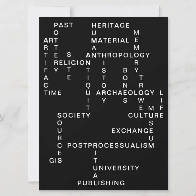 Archaeology and Anthropology Crossword Puzzle Zazzle