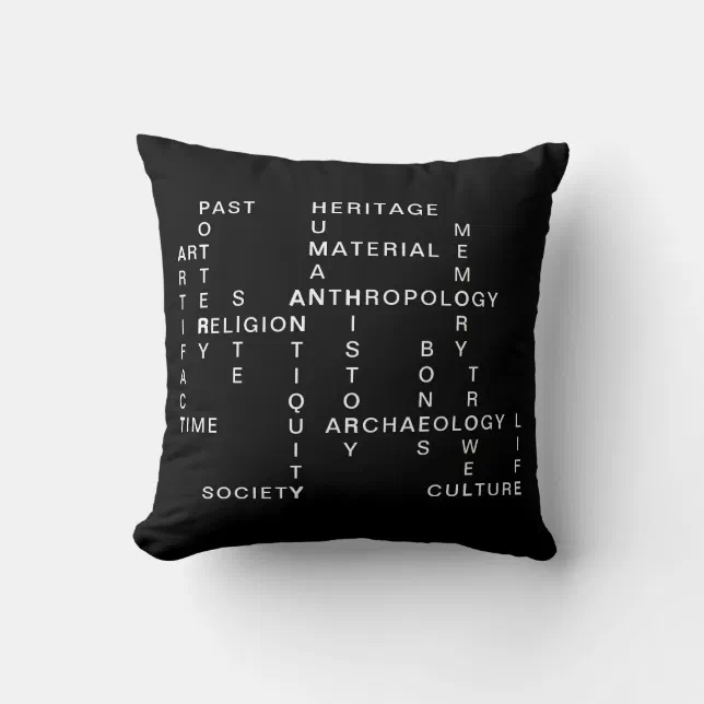 Archaeology and anthropology crossword puzzle throw pillow Zazzle