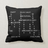 Pretty Pink and Black Archaeologist Trowel Throw Pillow