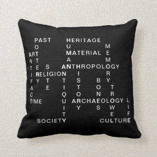 Archaeology and anthropology crossword puzzle throw pillow