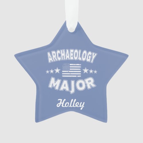Archaeology College Major Patriotic American Flag Ornament