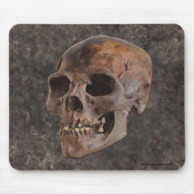 Archaeology II - Skull on Stone-effect Background Mouse Pad (Front)