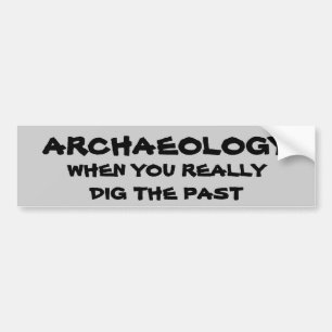 Archaeology Pun. When You Dig the Past Bumper Sticker