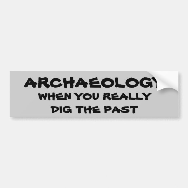 Archaeology Pun. When You Dig the Past Bumper Sticker (Front)