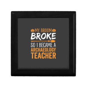 Archaeology Teacher Halloween Broom Broke Gift Box