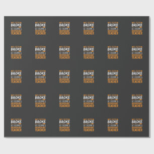 Archaeology Teacher Halloween Broom Broke Wrapping Paper