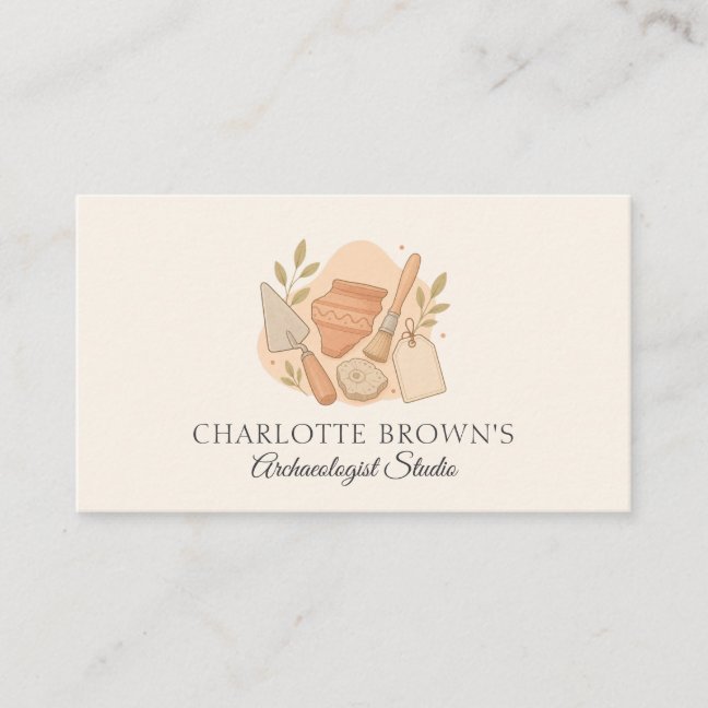 Archaeology Vintage Historical Research Museum Business Card