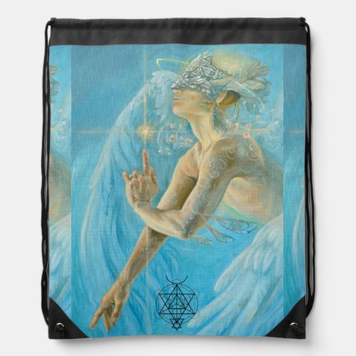 Archangel celestial fantasy love  blessing art  drawstring bag