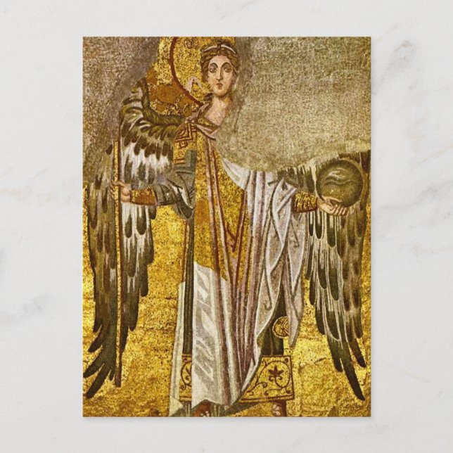 Archangel Gabriel Byzantine Mosaic Orthodox Icon Postcard (Front)