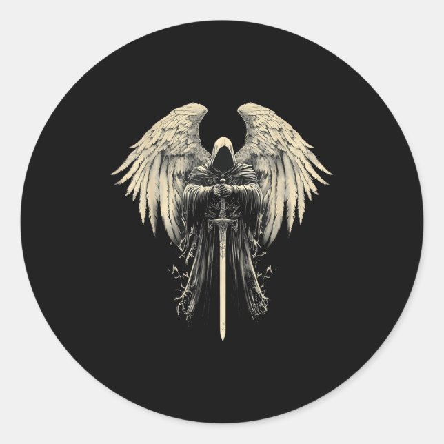 Archangel Gabriel Christian Angel Catholic Warrior Classic Round Sticker (Front)