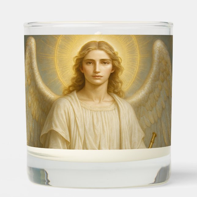 Archangel Gabriel – Divine Messenger of Light Scented Candle (Front)