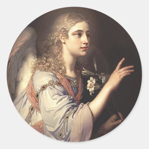 Archangel Gabriel from the Annunciation Classic Round Sticker