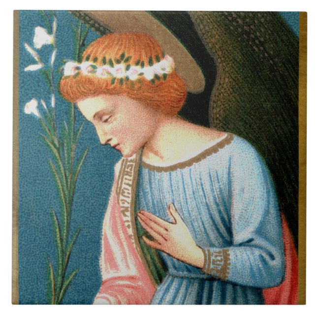 Archangel Gabriel, Lippi’s Annunciation (Detail) Ceramic Tile (Front)