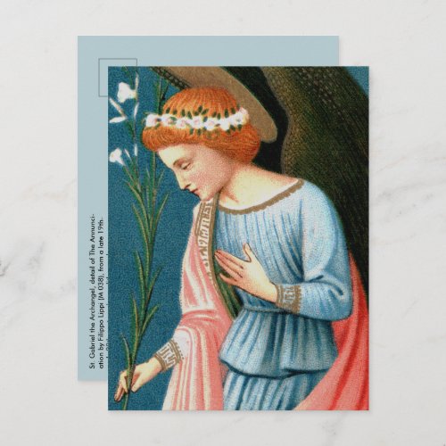 Archangel Gabriel Lippis Annunciation Detail Postcard