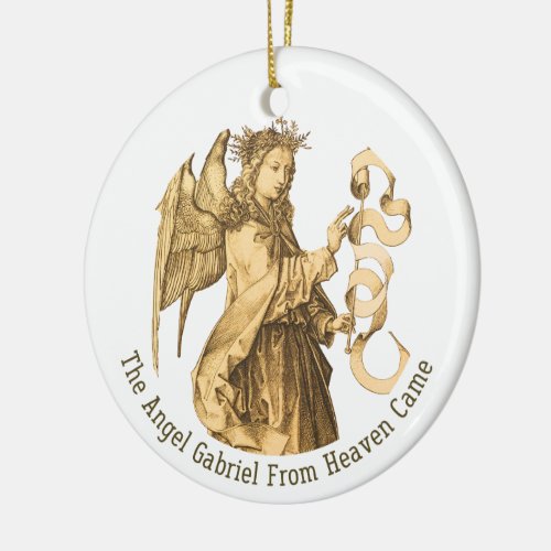 Archangel Gabriel Personalized Art Christmas Ceramic Ornament