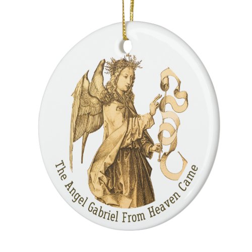 Archangel Gabriel Renaissance Art Gold Silver Ceramic Ornament