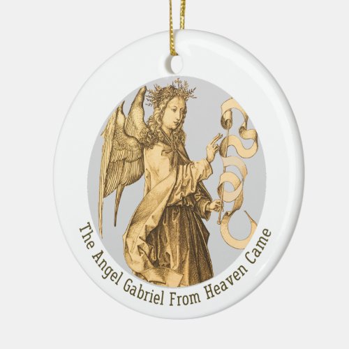 Archangel Gabriel Renaissance Art Religious Gold  Ceramic Ornament