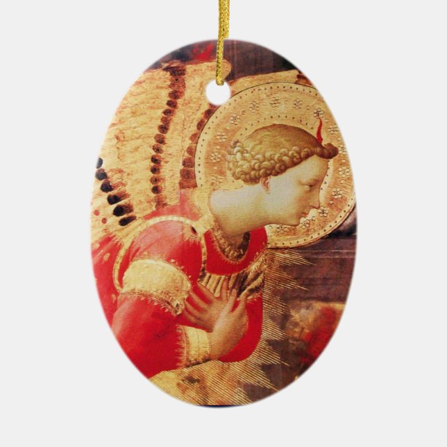 ARCHANGEL GABRIEL Ruby Gem stone Ceramic Ornament (Front)