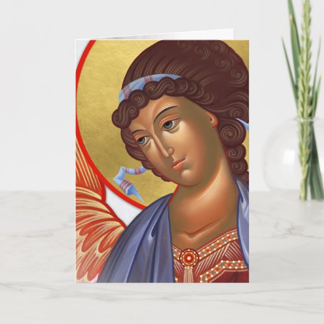 Archangel Gabriel with Christ and Mother of God Card (Front)
