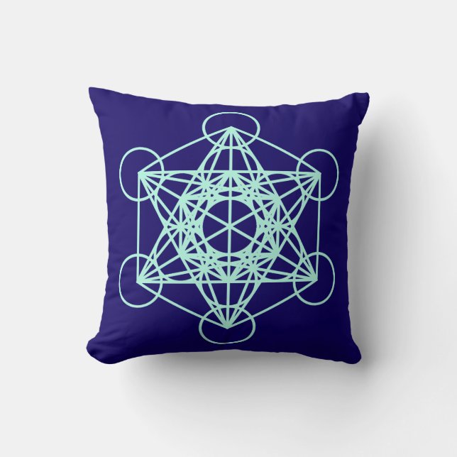Archangel Metatron Sacred Geometry Square Pillow (Front)