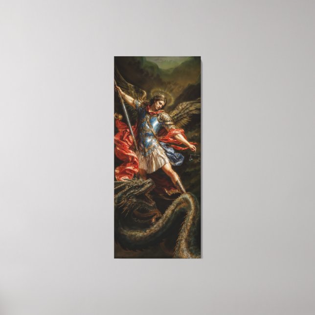 Archangel Michael and Evil Serpent Canvas Print (Front)