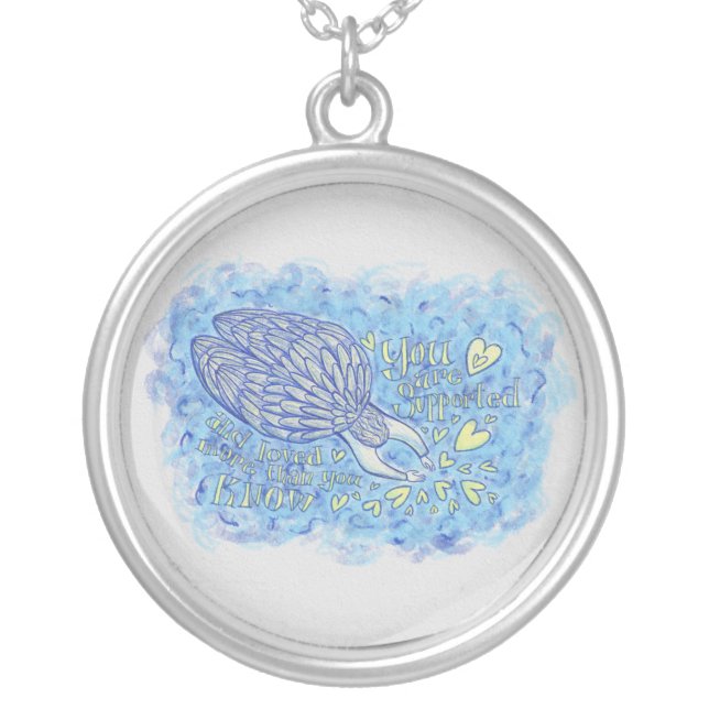 Archangel Michael Art Pendant Charm Necklace (Front)