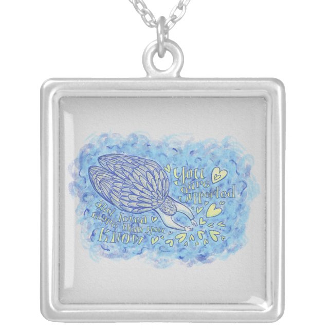 Archangel Michael Art Pendant Charm Necklace (Front)