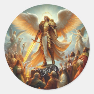 Archangel Michael Classic Round Sticker