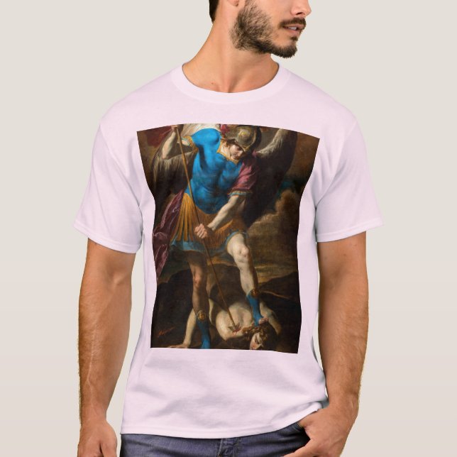 Archangel Michael fights against the Fallen Angel T-Shirt (Front)
