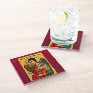 Archangel Michael Glass Coaster
