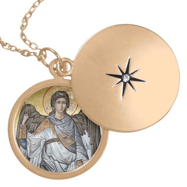 Archangel Michael Gold Plated Necklace (Front)