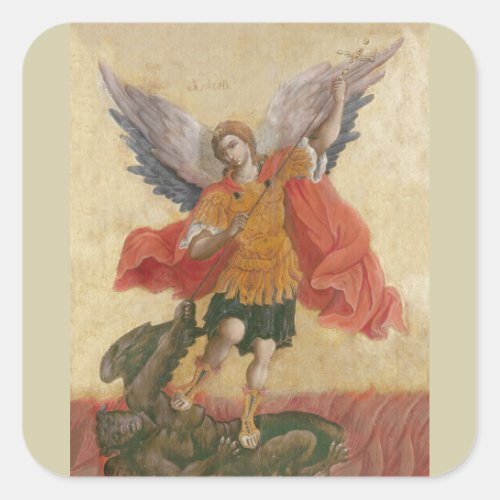 Archangel Michael Icon Square Sticker