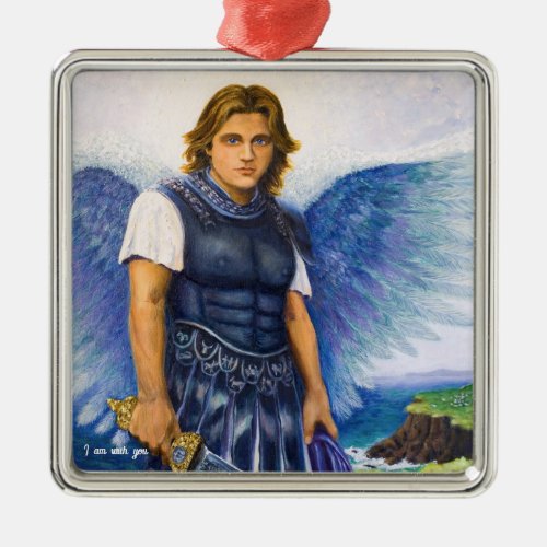 Archangel Michael Medallion I am With You Metal Ornament