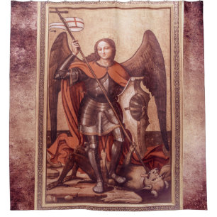 Archangel Michael Print shower curtain