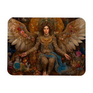 Archangel Michael sitting on a throne  Magnet