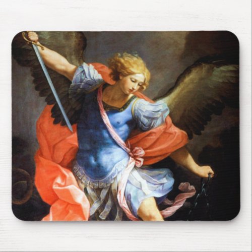 Archangel Michael tramples Satan Guido Reni Mouse Pad